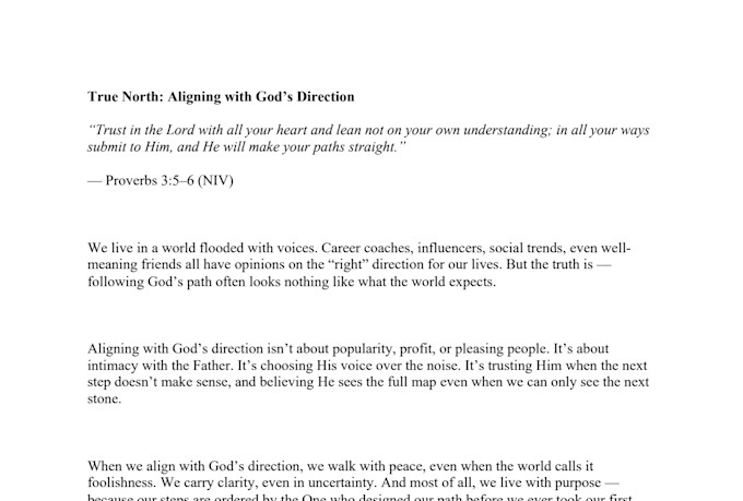write a custom faith based devotional or christian blog post